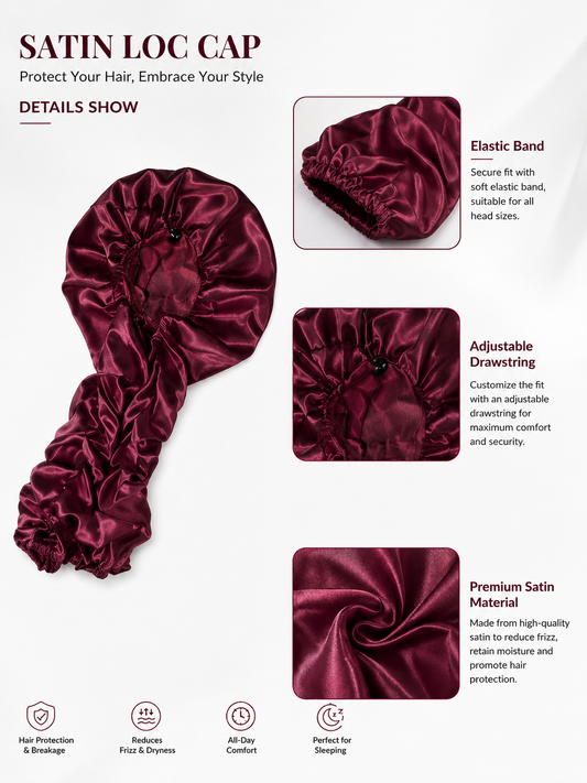 Mellow's Satin Bow Long Braid Sleep Cap